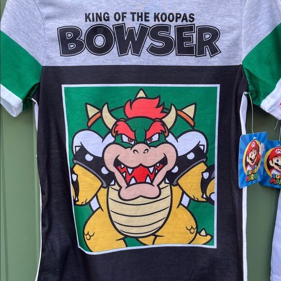 Boys Mario & Bowser Short Sleeve Top & Sleep Pants Pajama 2, 2-Piece Sets Size M - Picture 2 of 8